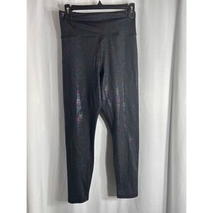 Wildfox Sweat Black Rainbow Glitter Sparkle High Waisted Leggings Women's Size M